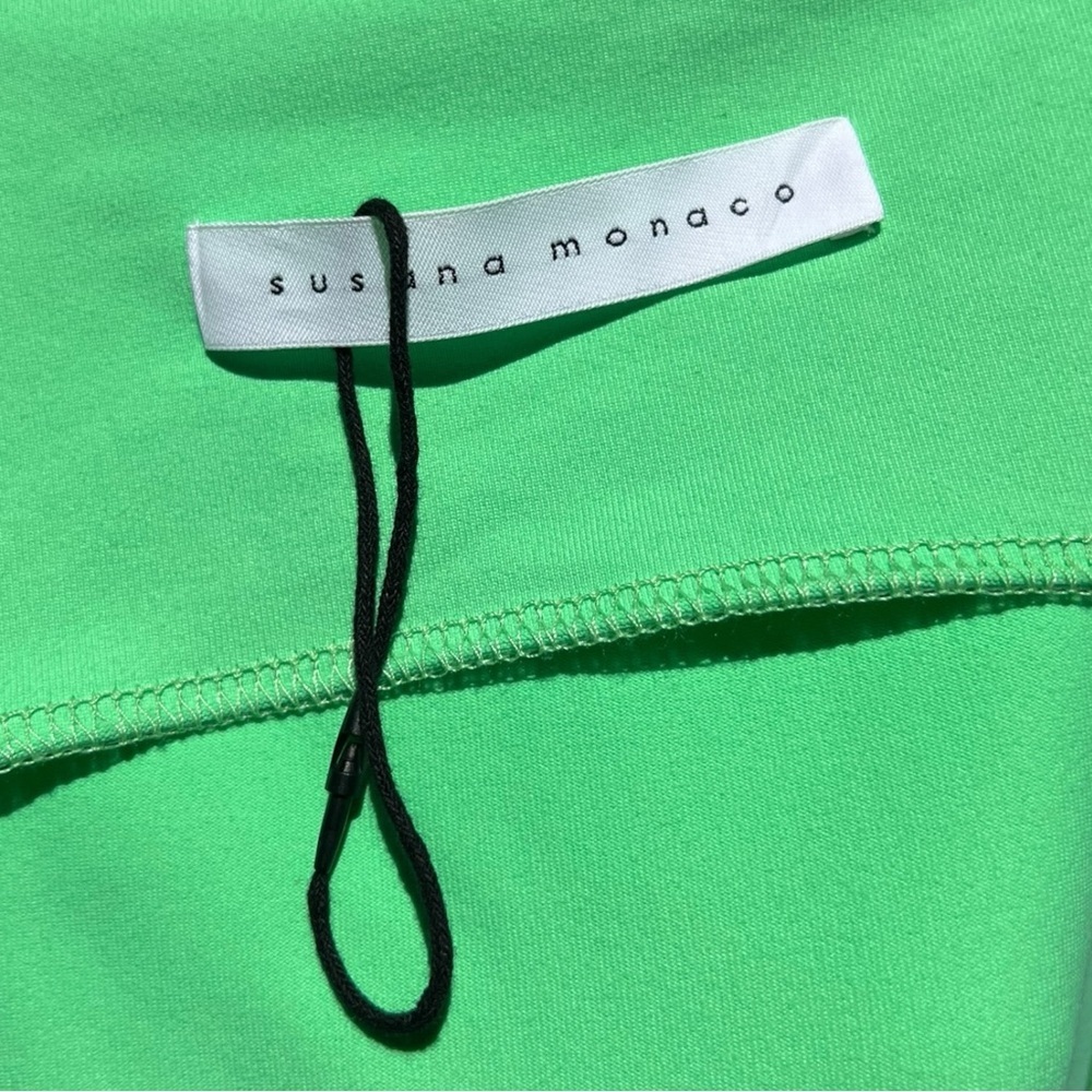 🌻NEW NWOT Susana Monaco Green Thin Strap Mini Dress Susana Monaco | Size XS - Picture 6 of 7